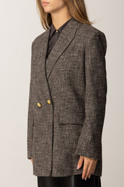 Pinko Giacca In Doppiopetto In Tweed NERO/MARRONE/BIANCO