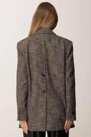 Pinko Giacca In Doppiopetto In Tweed NERO/MARRONE/BIANCO
