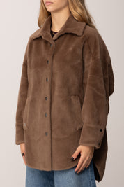 Manila Grace Giacca In Ecopelliccia con Bottoni E176PU ARABICA