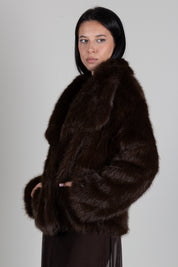Vicolo Giacca In Ecopelliccia con Maxi Revers TAC0366 MORO
