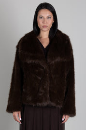 Vicolo Giacca In Ecopelliccia con Maxi Revers TAC0366 MORO