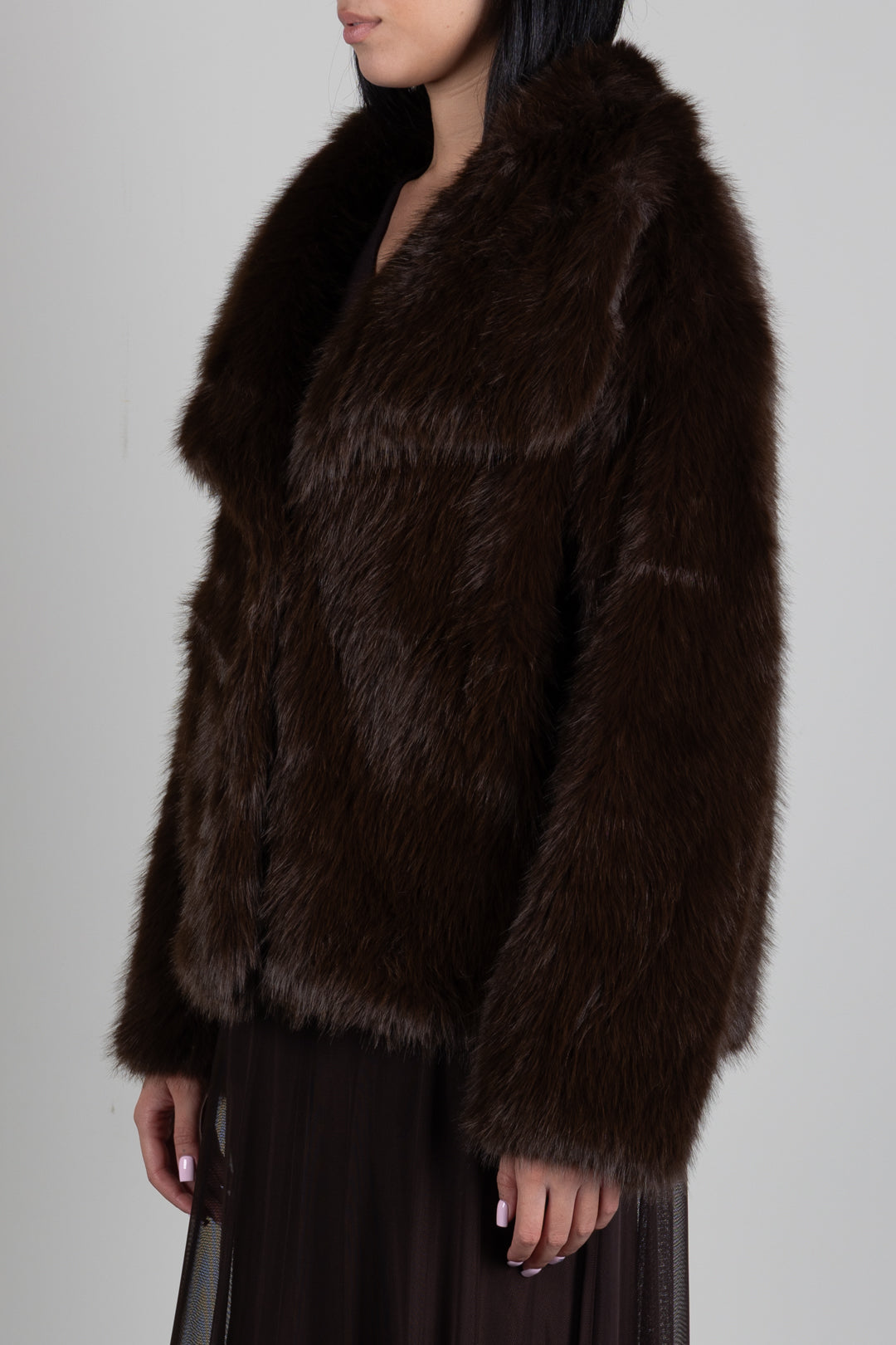 Vicolo Giacca In Ecopelliccia con Maxi Revers TAC0366 MORO