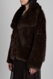 Vicolo Giacca In Ecopelliccia con Maxi Revers TAC0366 MORO
