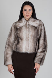 Twin-set Giacca In Faux Fur con Stampa Fade-out 262TP2240 ANIMAL SHADE CASHA/B