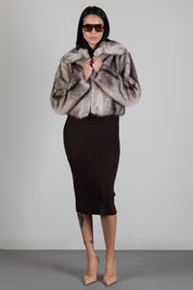 Twin-set Giacca In Faux Fur con Stampa Fade-out 262TP2240 ANIMAL SHADE CASHA/B