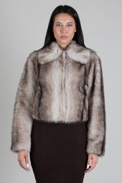 Twin-set Giacca In Faux Fur con Stampa Fade-out 262TP2240 ANIMAL SHADE CASHA/B