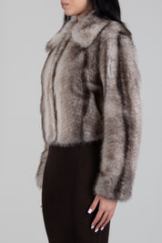 Twin-set Giacca In Faux Fur con Stampa Fade-out 262TP2240 ANIMAL SHADE CASHA/B