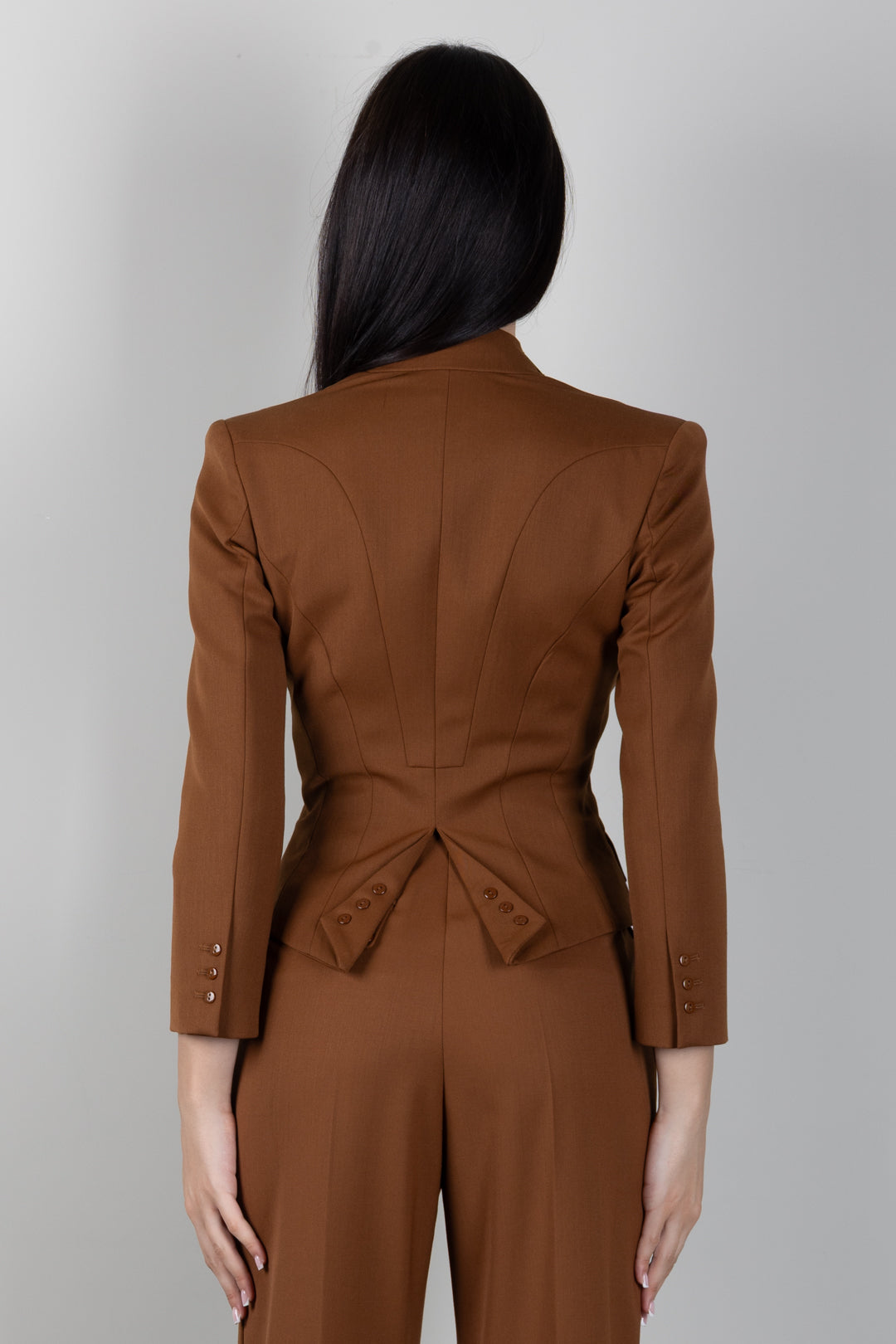 Elisabetta Franchi Giacca In Gabardina con Collo Gioiello GI24966E2 SIGARO