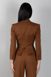 Elisabetta Franchi Giacca In Gabardina con Collo Gioiello GI24966E2 SIGARO
