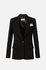 Elisabetta Franchi Giacca In Gabardina Di Cotone con Pochette GI17056E2 NERO