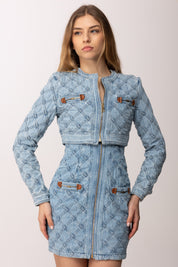 Elisabetta Franchi Giacca In Jeans con Losanghe BJ42N62E2 BLUE VINTAGE