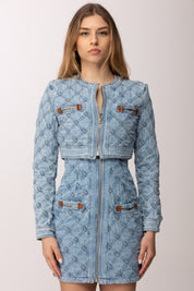 Elisabetta Franchi Giacca In Jeans con Losanghe BJ42N62E2 BLUE VINTAGE