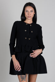 Twin-set Giacca In Maglia con Balza e Bottoni a Cuore 262TP3140 NERO