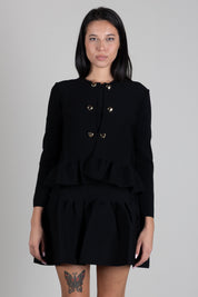 Twin-set Giacca In Maglia con Balza e Bottoni a Cuore 262TP3140 NERO