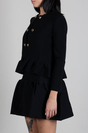 Twin-set Giacca In Maglia con Balza e Bottoni a Cuore 262TP3140 NERO