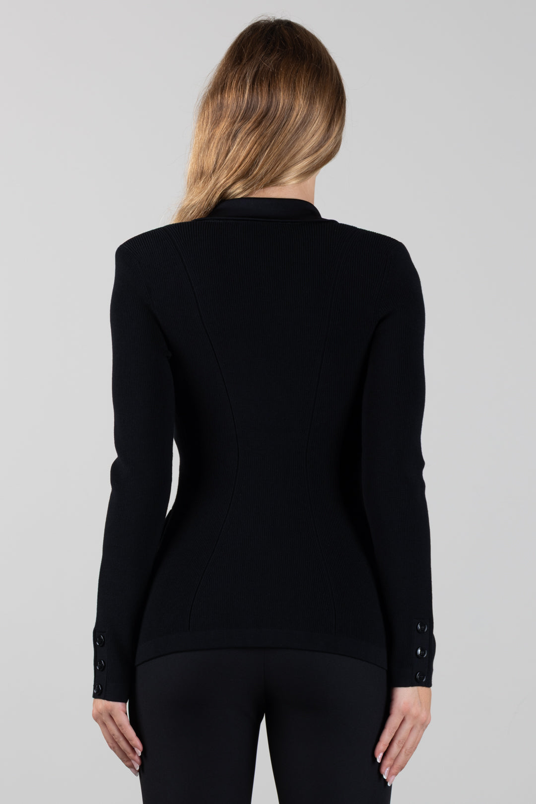 Elisabetta Franchi Giacca In Maglia con Dettagli In Viscosa Lucida MK27S66E2 NERO
