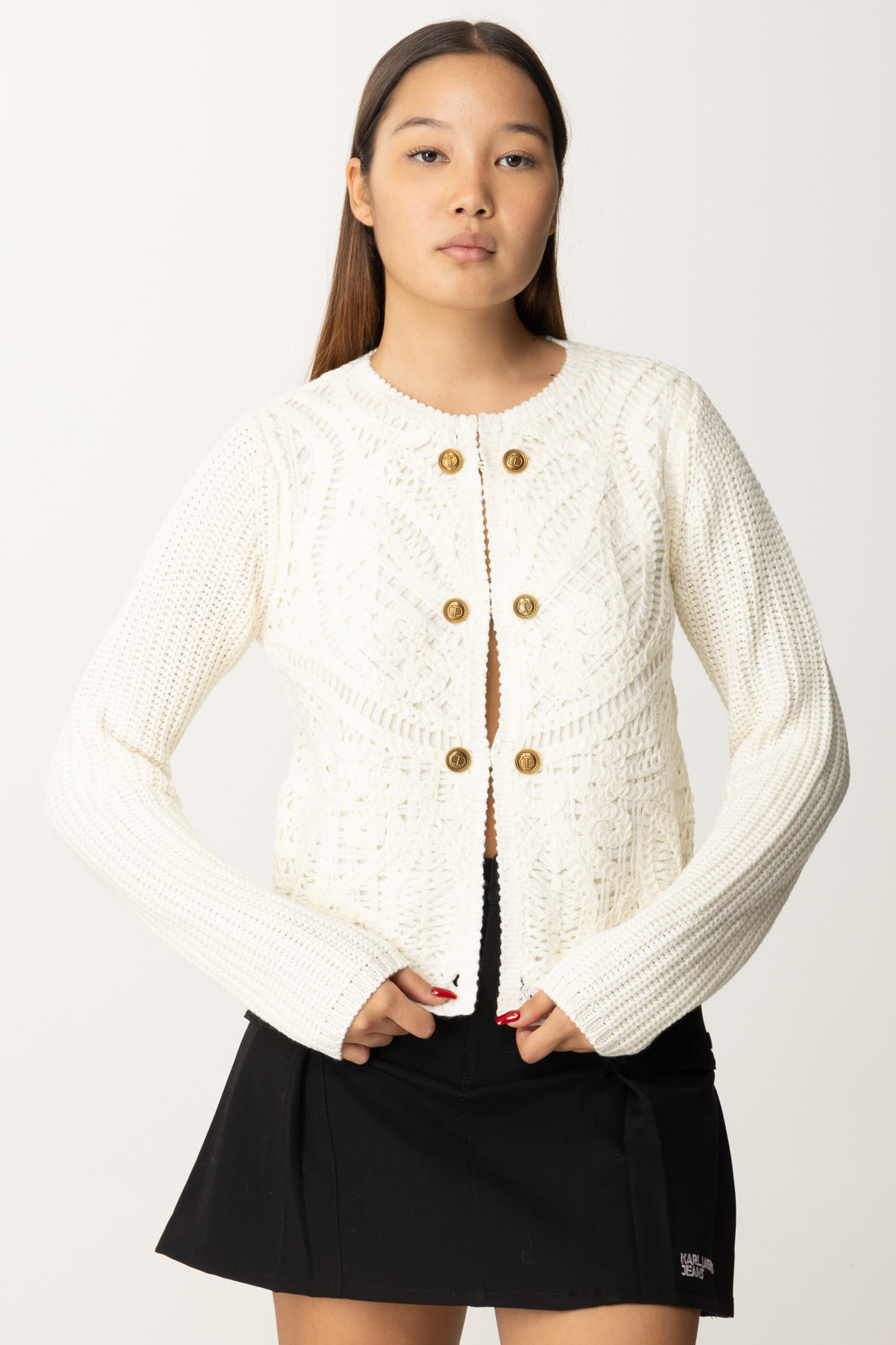 Twin-set Giacca In Maglia Crochet 242TP3474 NEVE