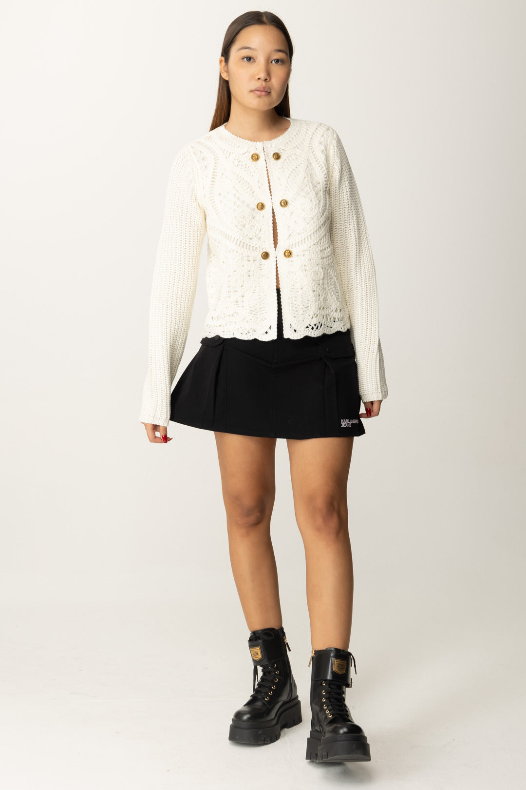 Twin-set Giacca In Maglia Crochet 242TP3474 NEVE