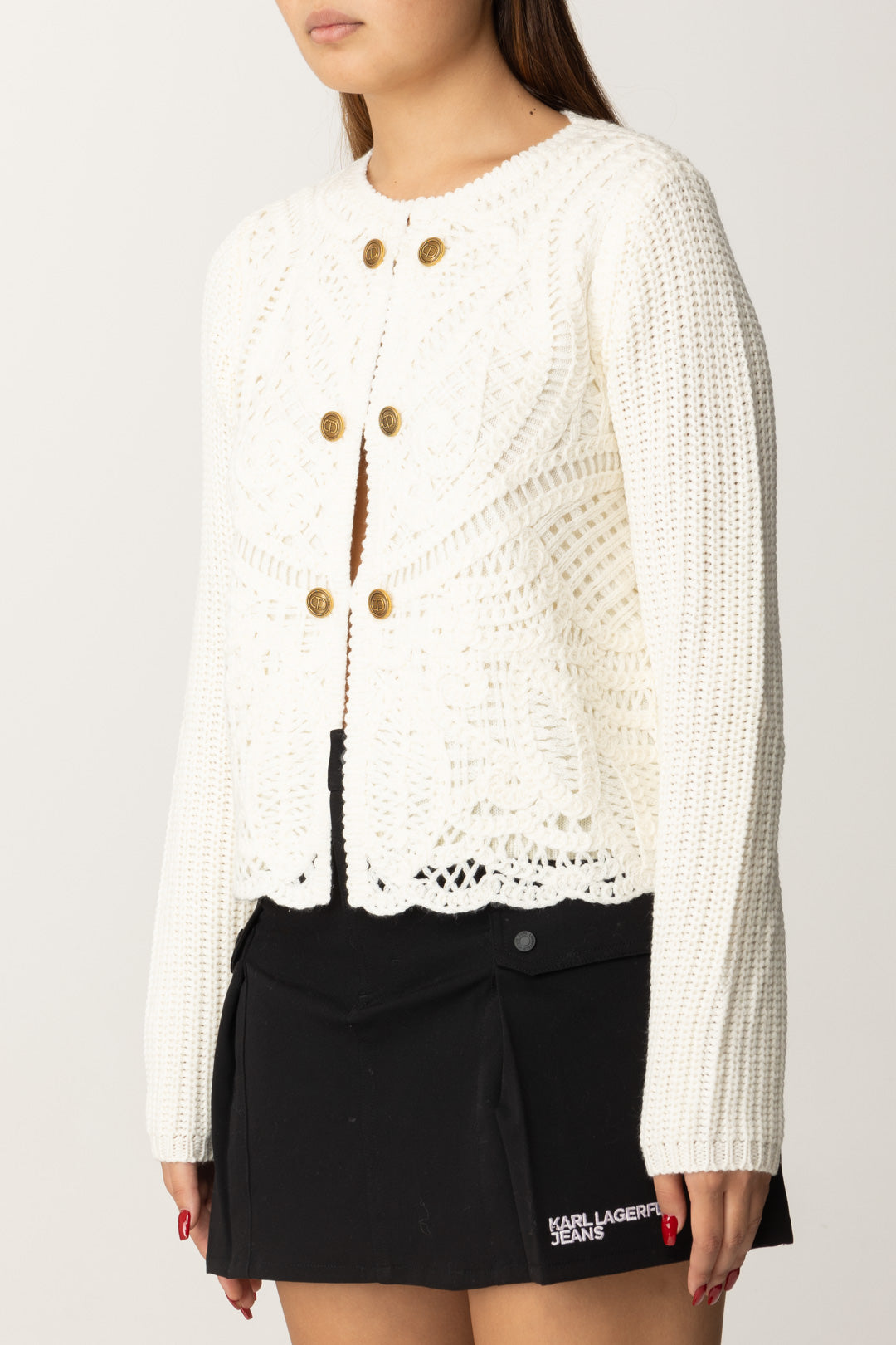 Twin-set Giacca In Maglia Crochet 242TP3474 NEVE