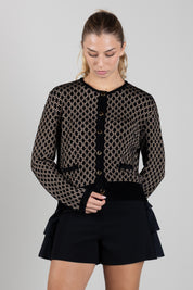 Elisabetta Franchi Bambina Giacca In Maglia Jacquard con Logo EFMA201CFL149.D657