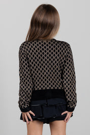 Elisabetta Franchi Bambina Giacca In Maglia Jacquard con Logo EFMA201CFL149.D657
