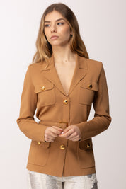 Elisabetta Franchi Giacca In Maglia Punto Stoffa MK10B62E2 DAINO