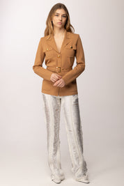 Elisabetta Franchi Giacca In Maglia Punto Stoffa MK10B62E2 DAINO
