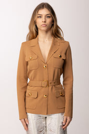 Elisabetta Franchi Giacca In Maglia Punto Stoffa MK10B62E2 DAINO