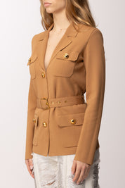 Elisabetta Franchi Giacca In Maglia Punto Stoffa MK10B62E2 DAINO