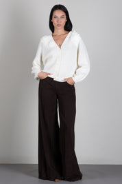 Twin-set Giacca In Misto Lana con Fiori Crochet 262TT3192 MADREPERLA