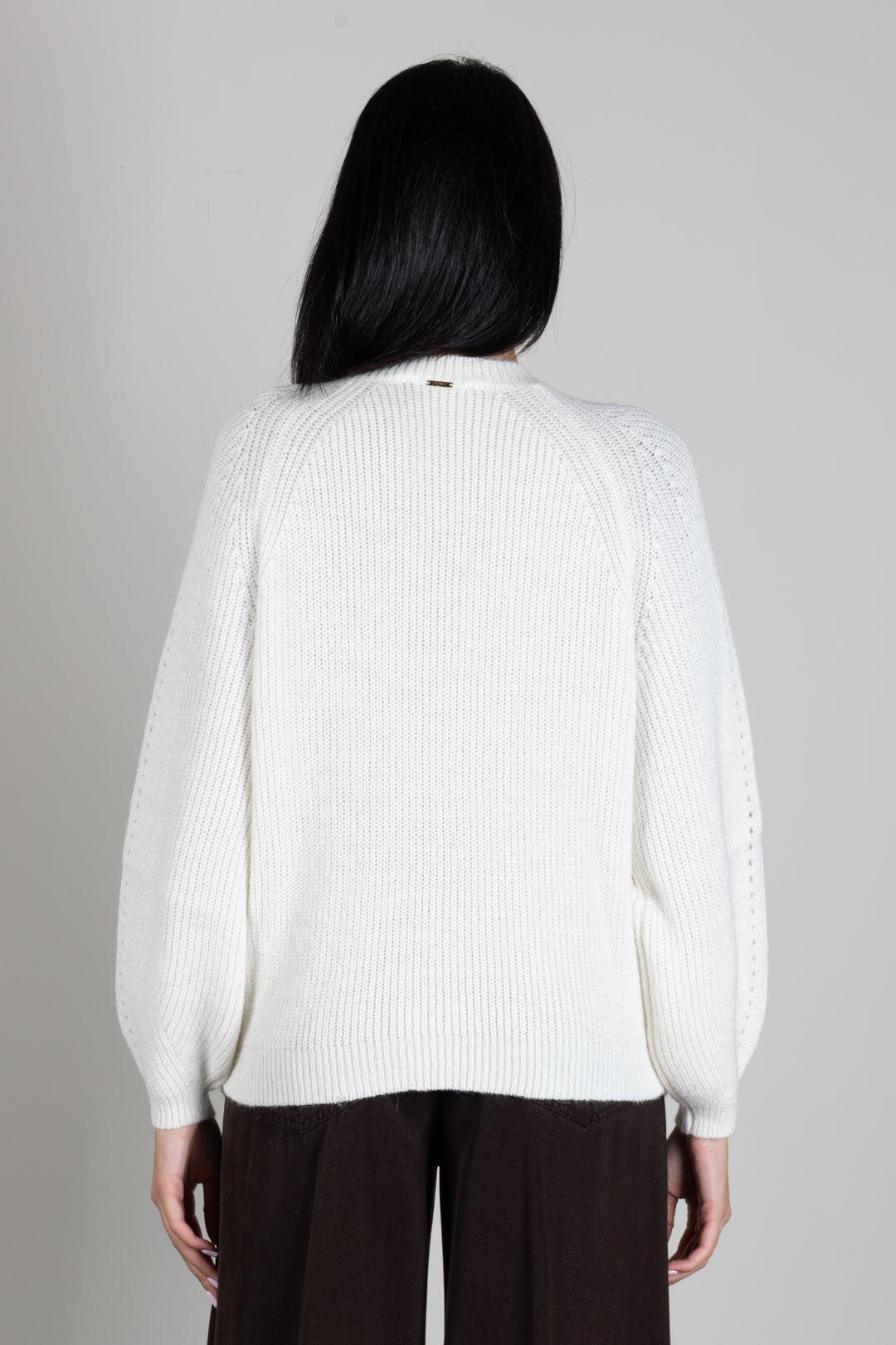 Twin-set Giacca In Misto Lana con Fiori Crochet 262TT3192 MADREPERLA