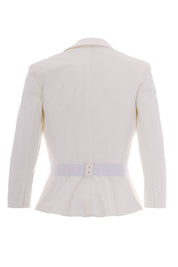 Elisabetta Franchi Giacca In Tessuto Tecnico Bielastico con Cintura GI22461E2 AVORIO