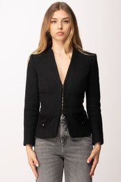 Elisabetta Franchi Giacca In Tweed Bouclé GI20962E2 NERO