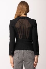 Elisabetta Franchi Giacca In Tweed Bouclé GI20962E2 NERO