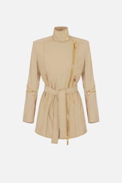 Elisabetta Franchi Giacca In Vela Taffettà SP00366E2 CAMMELLO