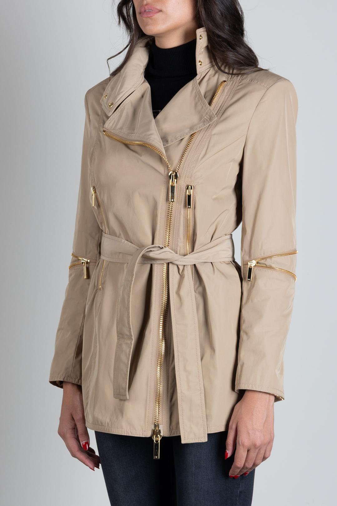 Elisabetta Franchi Giacca In Vela Taffettà SP00366E2 CAMMELLO