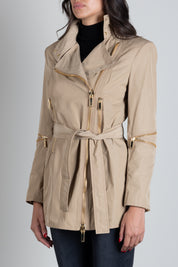 Elisabetta Franchi Giacca In Vela Taffettà SP00366E2 CAMMELLO