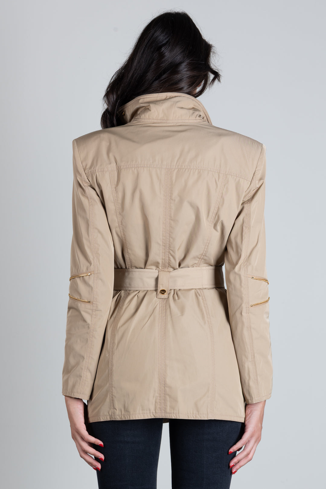Elisabetta Franchi Giacca In Vela Taffettà SP00366E2 CAMMELLO