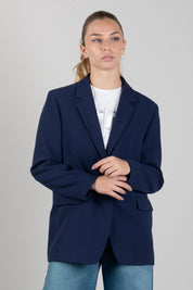 Elisabetta Franchi Bambina Giacca Inblazer Monopetto In Crêpe con Logo Ricamato EFGC0840GA022.4062