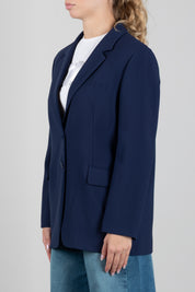 Elisabetta Franchi Bambina Giacca Inblazer Monopetto In Crêpe con Logo Ricamato EFGC0840GA022.4062
