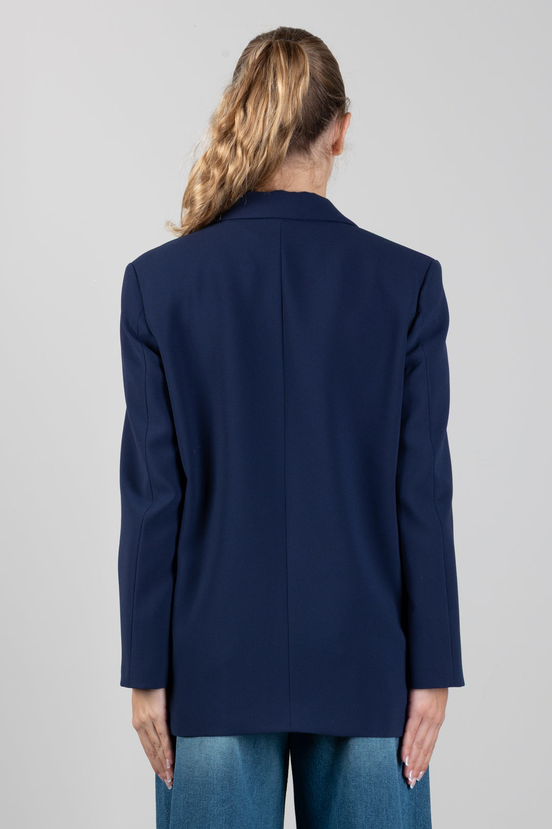Elisabetta Franchi Bambina Giacca Inblazer Monopetto In Crêpe con Logo Ricamato EFGC0840GA022.4062
