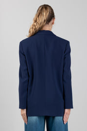 Elisabetta Franchi Bambina Giacca Inblazer Monopetto In Crêpe con Logo Ricamato EFGC0840GA022.4062