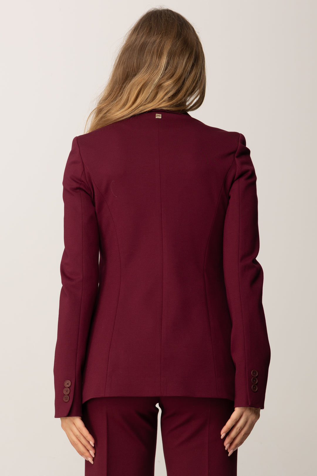 Manila Grace Giacca Monopetto a Singolo Bottone G157VU BURGUNDY