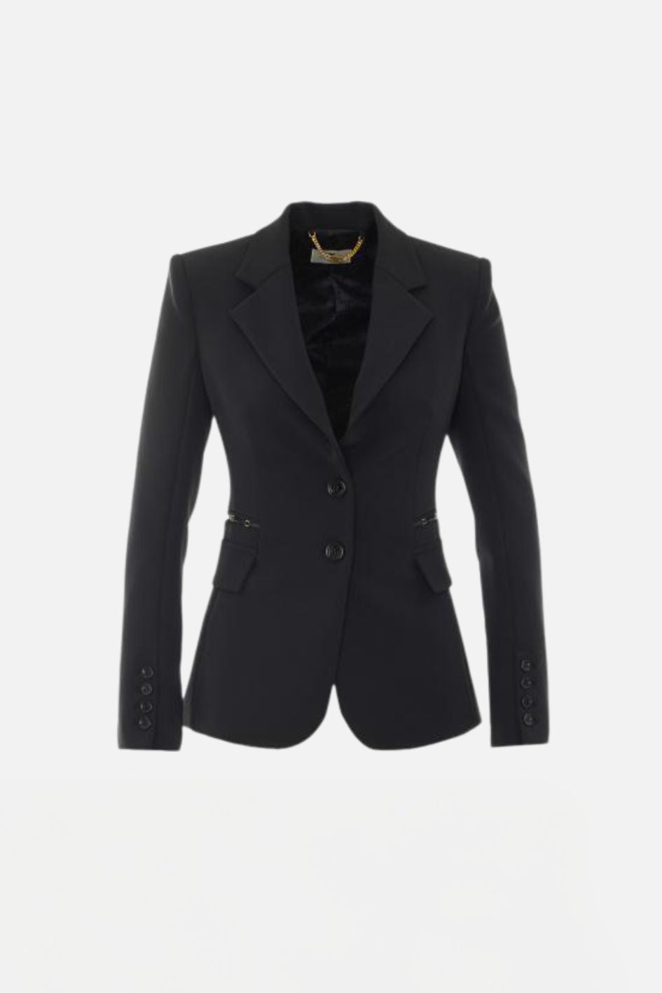 Elisabetta Franchi Giacca Monopetto con Morsetti Logo GI27466E2 NERO