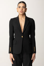 Elisabetta Franchi Giacca Monopetto con Morsetto Sul Retro GI14451E2 NERO