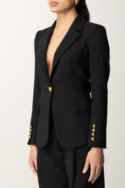 Elisabetta Franchi Giacca Monopetto con Morsetto Sul Retro GI14451E2 NERO