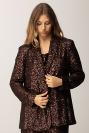 Manila Grace Giacca Monopetto con Ricamo Full Paillettes G185PY ARABICA