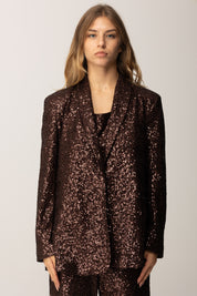 Manila Grace Giacca Monopetto con Ricamo Full Paillettes G185PY ARABICA