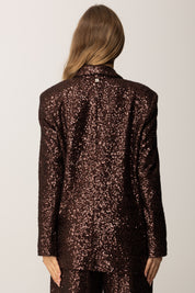 Manila Grace Giacca Monopetto con Ricamo Full Paillettes G185PY ARABICA