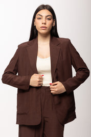 Hanita Giacca Monopetto Fluida con Rever Classico H.J1258.4572 EBANO